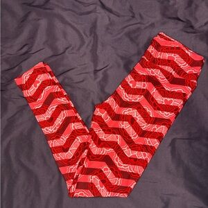 BN* Red and Pink Patterned Leggings‎ (one size)